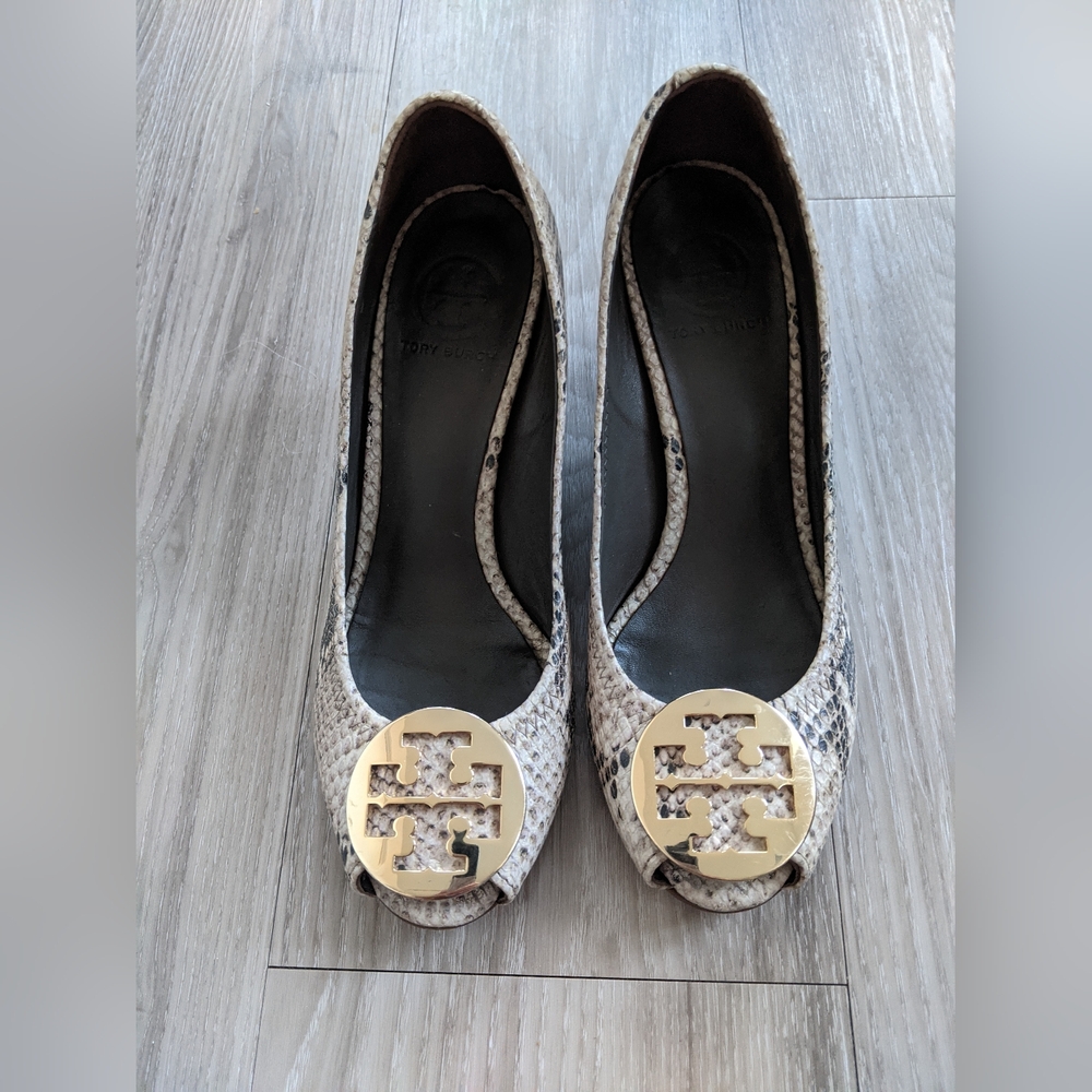 Tory Burch Snakeskin Wedge Shoes